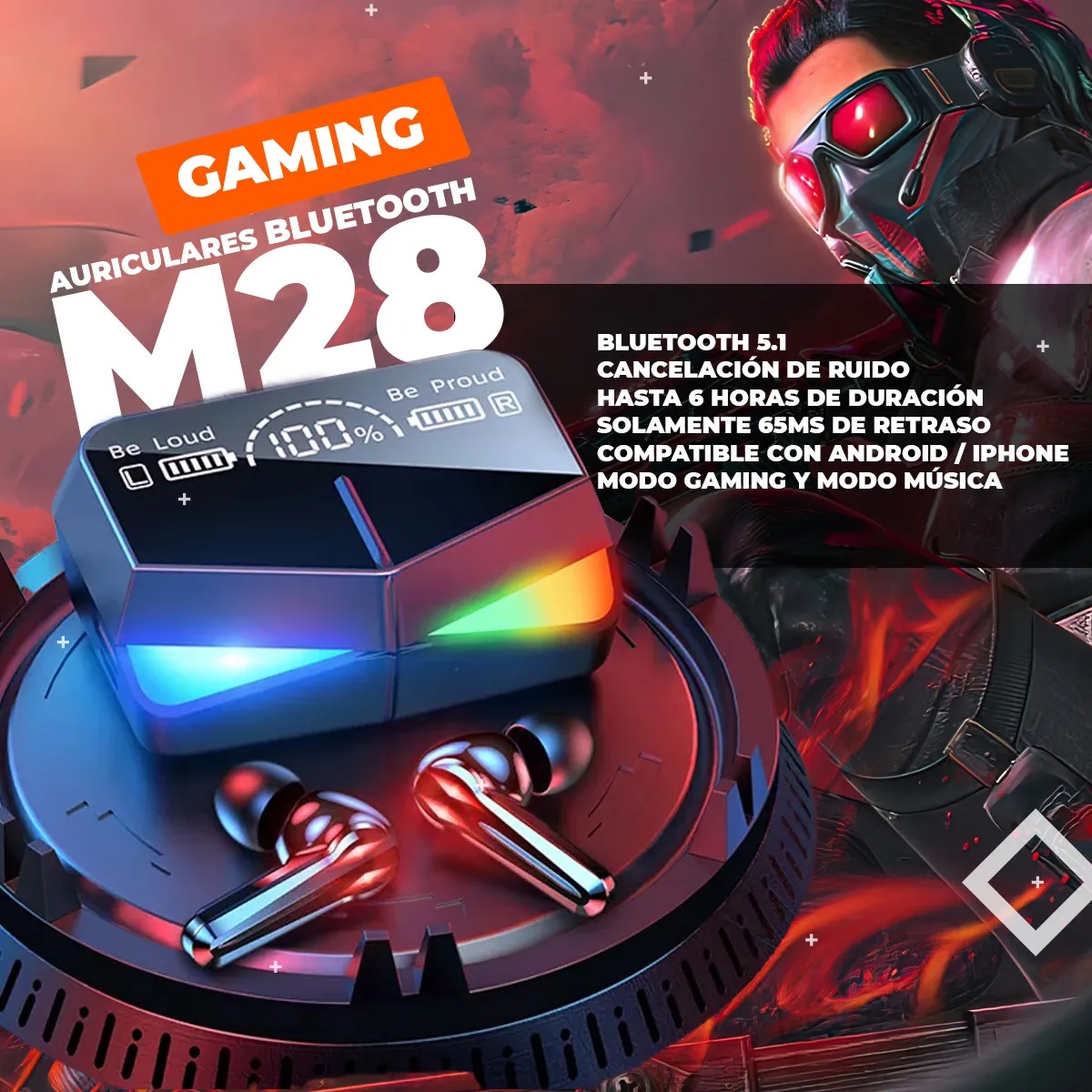 AUDIFONOS M28 TWS 5.3 GAMER